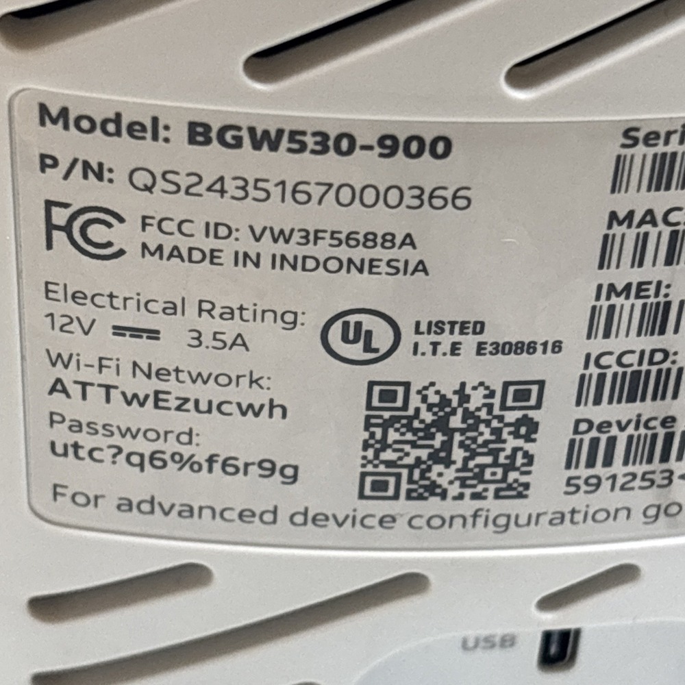 AT&T All-Fi Hub BGW530-900 WiFi Internet Gateway Router Power Tested - Picture 9 of 14